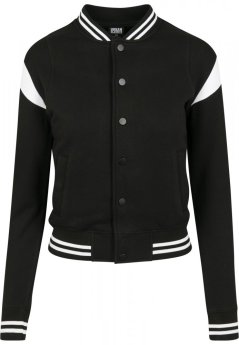 Ladies Inset College Sweat Jacket - blk/wht