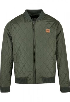 Pánská bunda Urban Classics Diamond Quilt Nylon Jacket - olivová