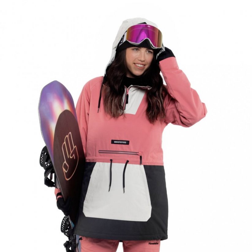 Růžová zimní snowboardová dámská bunda Horsefeathers Derin II