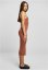 Ladies Midi Rib Knit Crossed Back Dress - terracotta