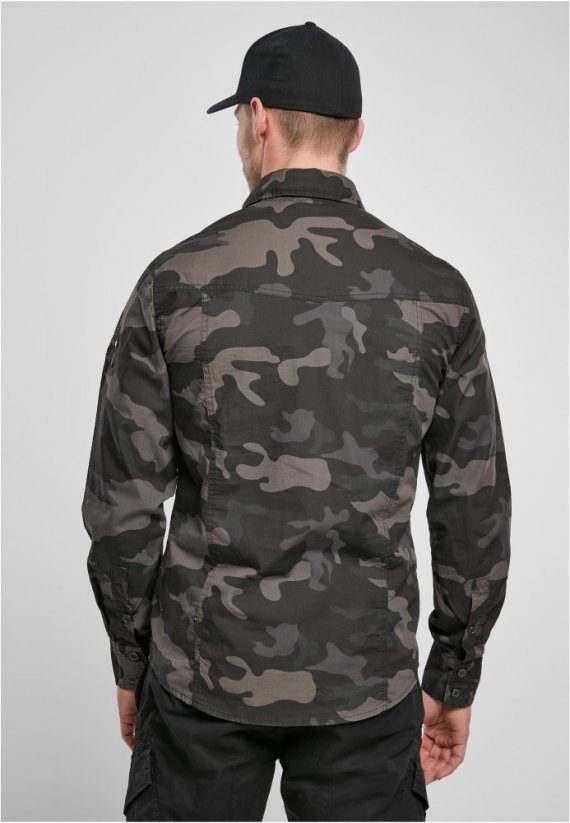 Tmavo maskáčová pánska košeľa Brandit Slim Worker Shirt