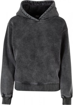 Ladies Stone Washed Hoody - black