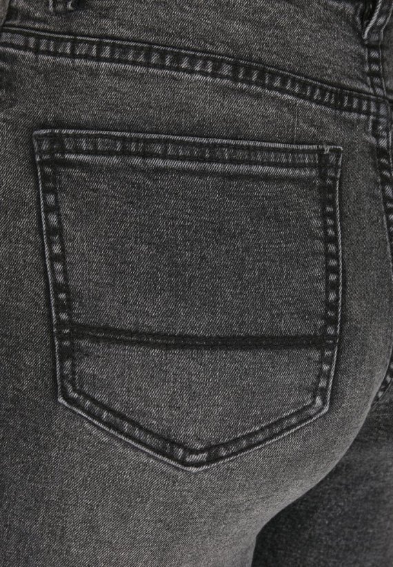 Ladies High Waist Skinny Jeans - black stone washed