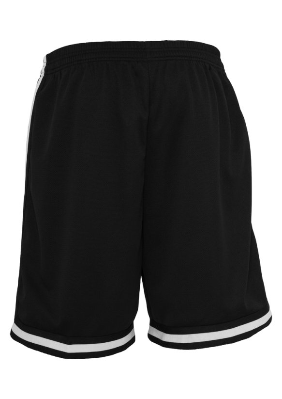Šortky Urban Classics Stripes Mesh Shorts - black/black/white