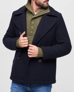 Pánský kabát Brandit Pea Coat - navy