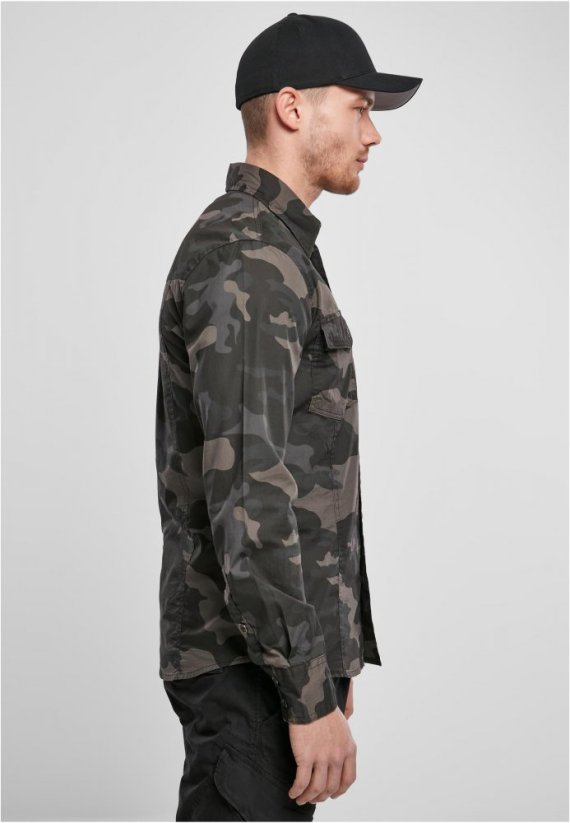Tmavo maskáčová pánska košeľa Brandit Slim Worker Shirt