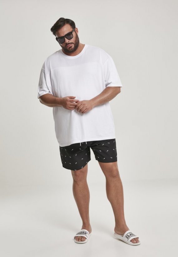 Pánské šortky Urban Classics Embroidery Swim Shorts - shark/black/white