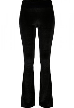 Ladies High Waist Velvet Boot Cut Leggings - black