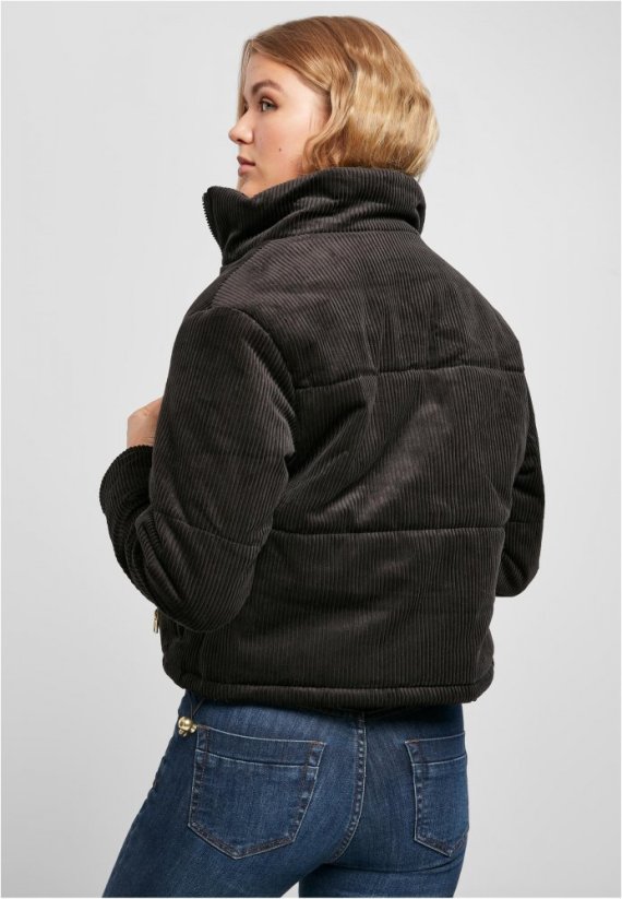 Dámská bunda Urban Classics Corduroy Puffer - černá
