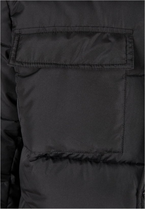 Černá pánská zimní bunda Urban Classics Sherpa Collar Padded Shirt