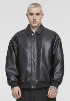 Synthetic Leather Blouson black 5XL