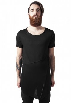 Męska koszulka Urban Classics Long Open Edge Front Zip - czarna