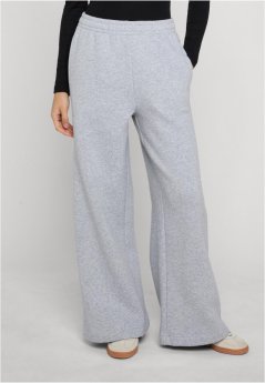 Ladies Fluffy Wideleg Trackpants - heathergrey