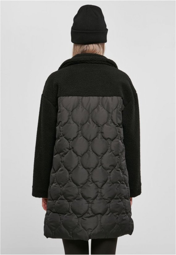 Dámsky sherpa kabát Urban Classics Oversized Quilted - čierny