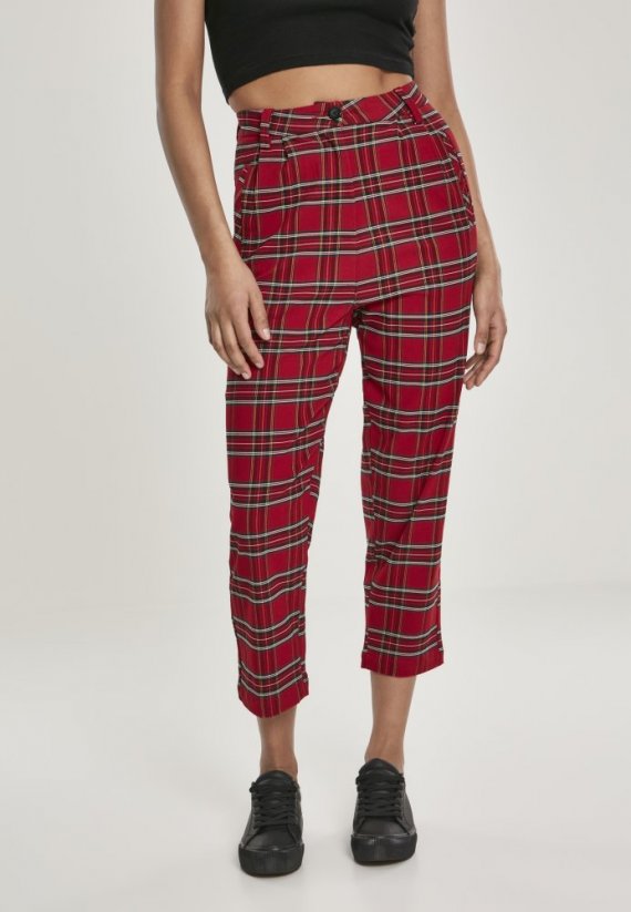 Spodnie Urban Classics Ladies High Waist Checker Cropped Pants