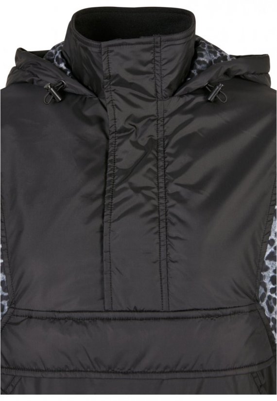 Ladies AOP Mixed Pull Over Jacket - black/snowleo/lightasphalt