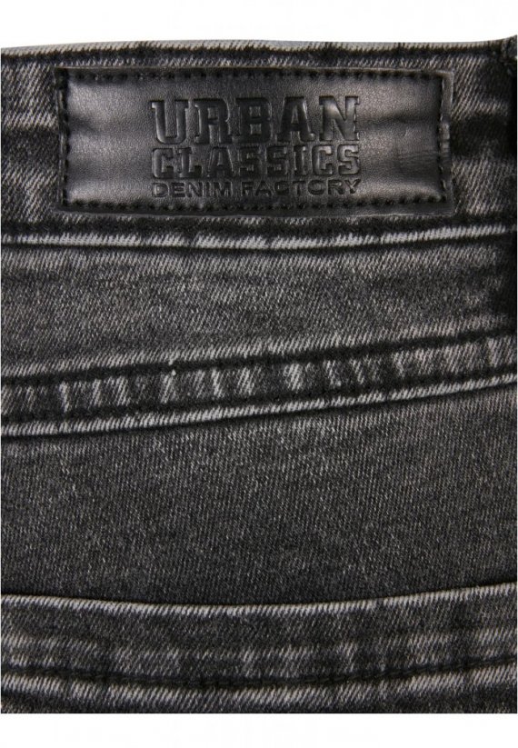 Dámské jeansy Urban Classics Ladies High Waist Flared Denim Pants - black heavy washed