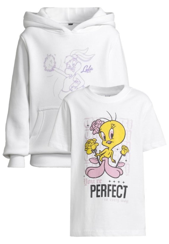 T-Shirt & Hoody 2 Pack - Tweety & Lola Bunny white+white 134/140