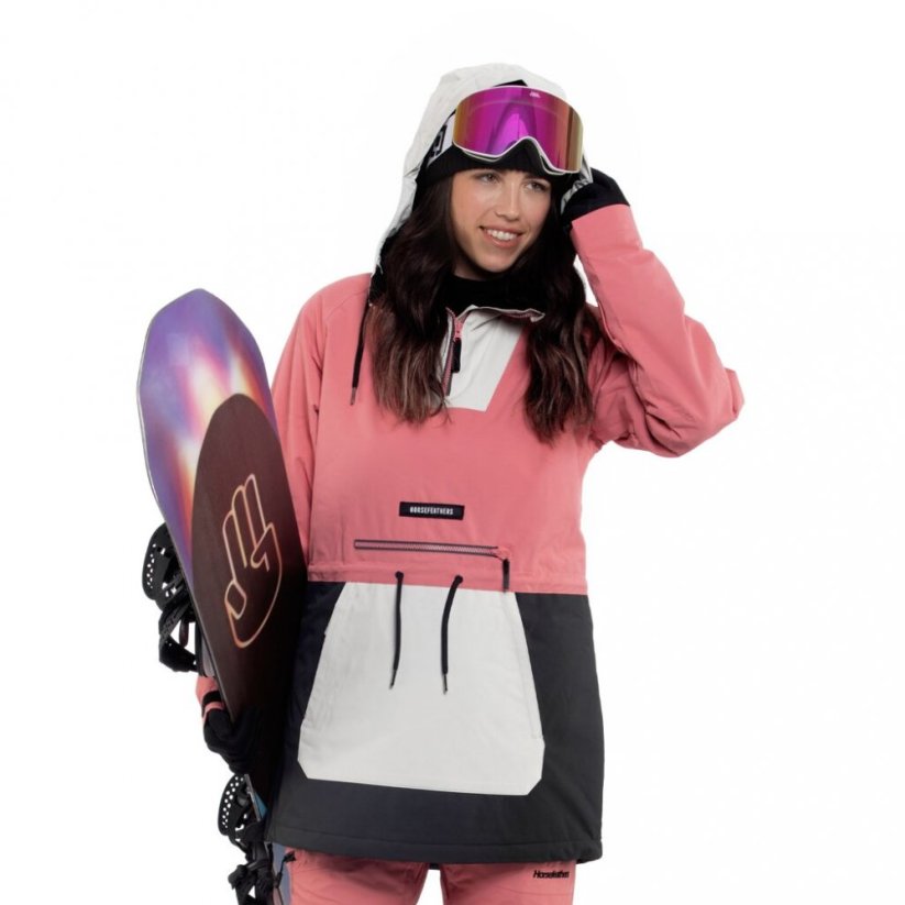 Zimní snowboardová dámská bunda Horsefeathers Derin II - růžová, černá