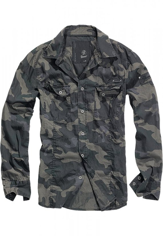 Tmavo maskáčová pánska košeľa Brandit Slim Worker Shirt