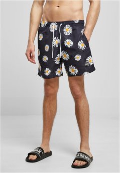 Pánske kúpacie šortky Urban Classics Pattern Swim Shorts - midnightnavydaisy