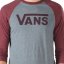 T-Shirt Vans Classic Raglan heather grey-burgundy heather