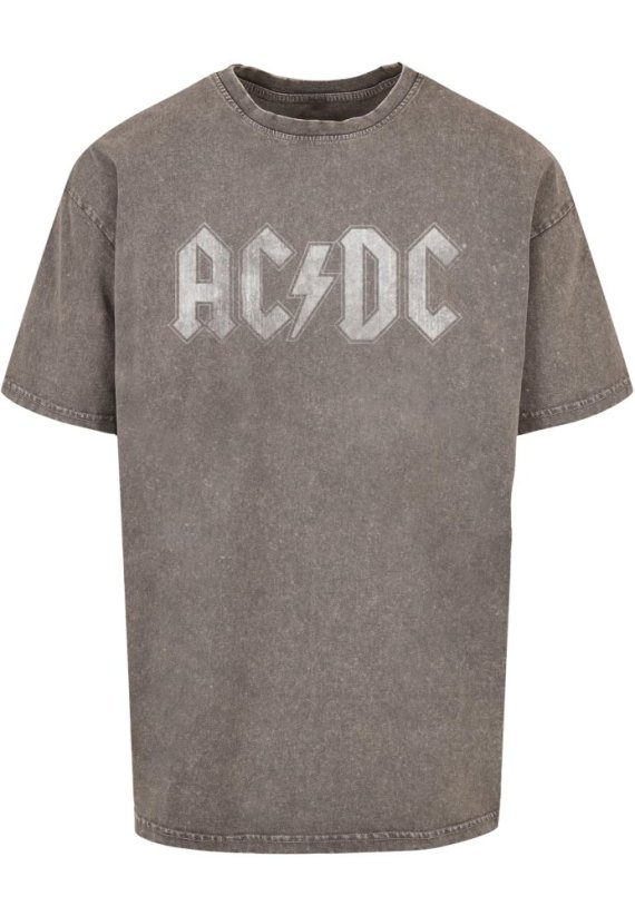 ACDC - Logo Acid Washed Oversize Tee - asphalt - Rozmiar: L
