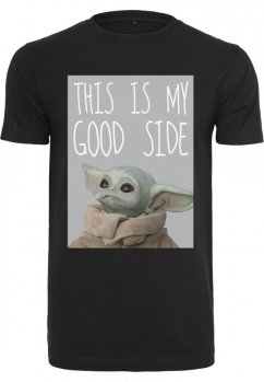 Čierne pánske tričko Merchcode Baby Yoda Good Side Tee