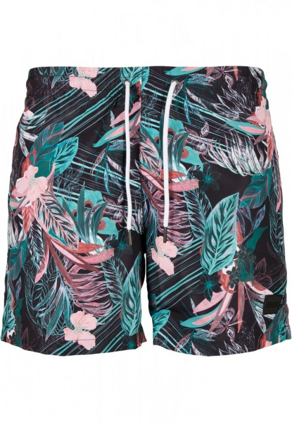 Pánské koupací šortky Urban Classics Pattern Swim Shorts - dark flower aop