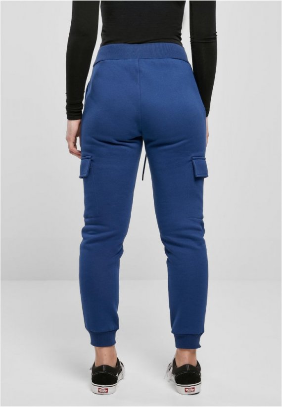 Damskie spodnie dresowe Urban Classics Cargo Sweat Pants - kolor granatowy