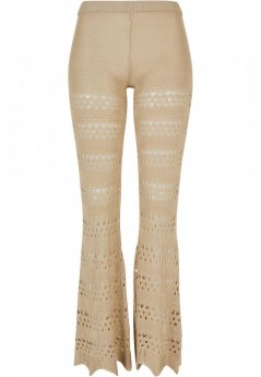 Ladies Flared Crochet Knit Leggings - softseagrass