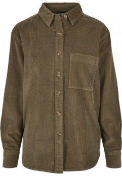 Koszula damska Urban Classics Corduroy Oversized Shirt - oliwkowa