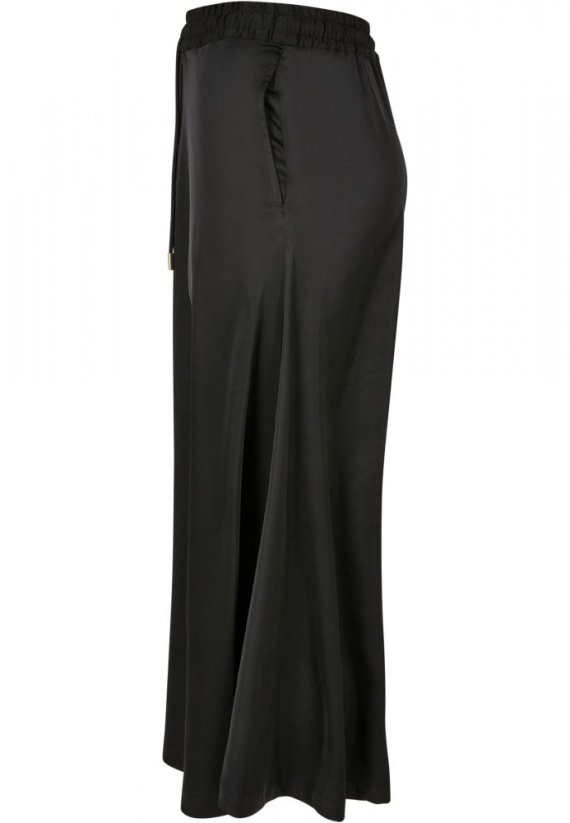 Sukně Urban Classics Ladies Satin Midi Skirt - black - Velikost: M