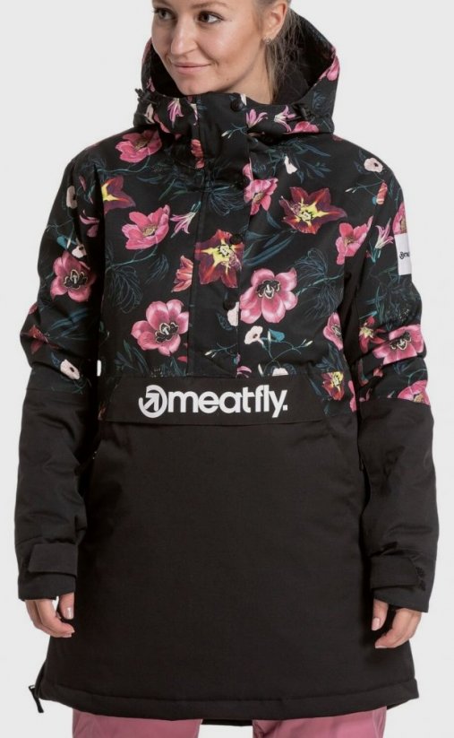 Zimní snowboardová dámská bunda Meatfly Aiko Premium hibiscus black