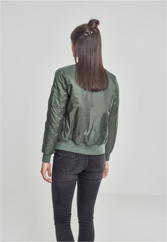 Ladies Basic Bomber Jacket  - olive