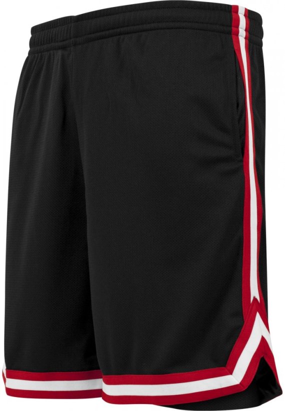 Stripes Mesh Shorts - blkredwht