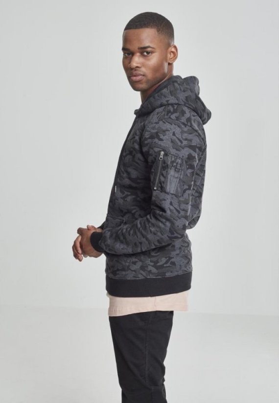 Mikina Urban Classics Sweat Camo Bomber Hoody - dark camouflage