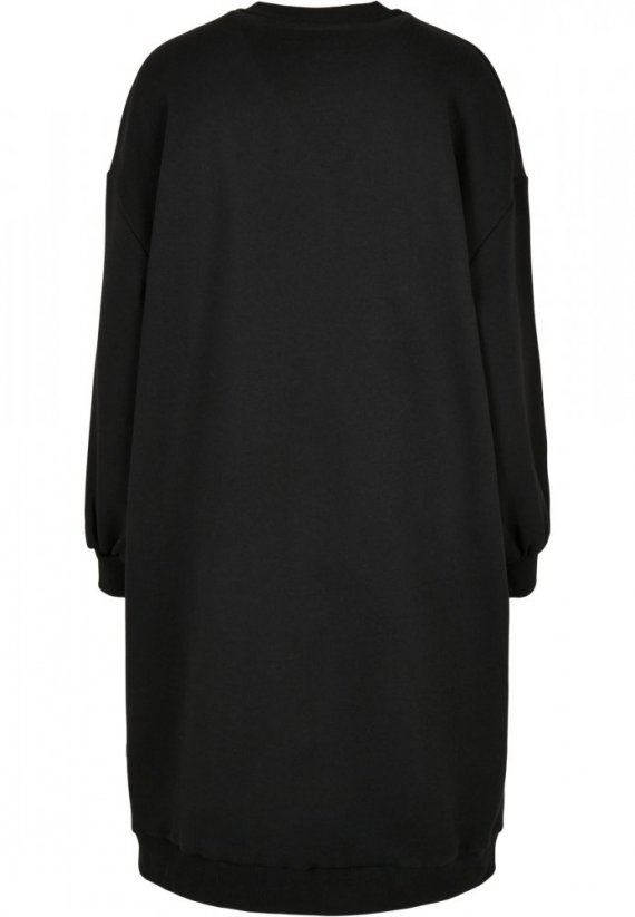 Ladies Organic Oversized Midi Crewneck Dress - black