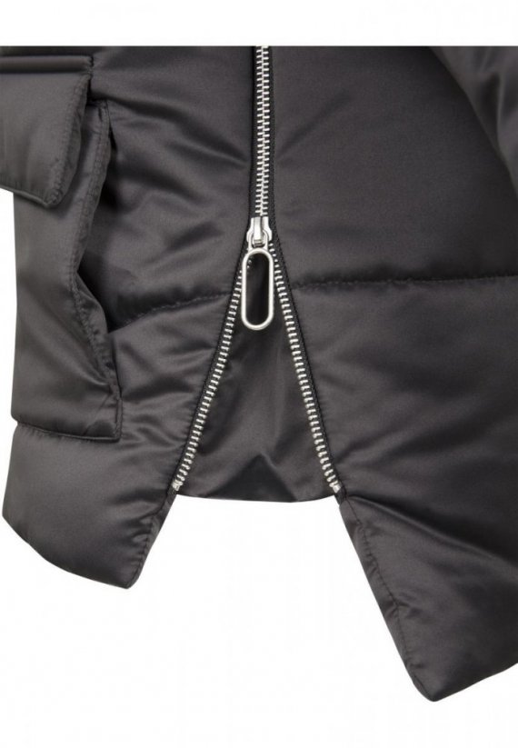 Ladies Sherpa Hooded Jacket - blk/darksand