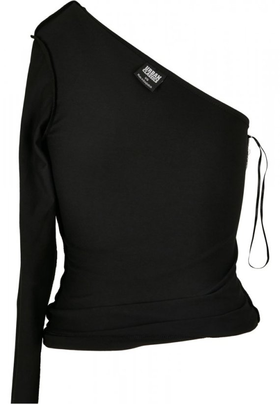 Dámské tričko Urban Classics Ladies Asymmetric Longsleeve - black