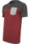 3-Tone Pocket Tee - burgundy/cha/gry