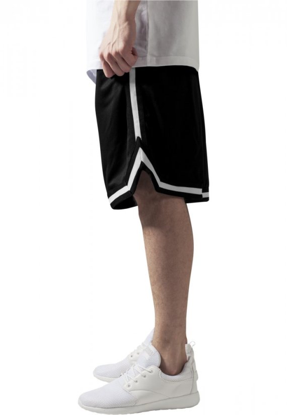 Szorty Urban Classics Stripes Mesh Shorts - black/black/white
