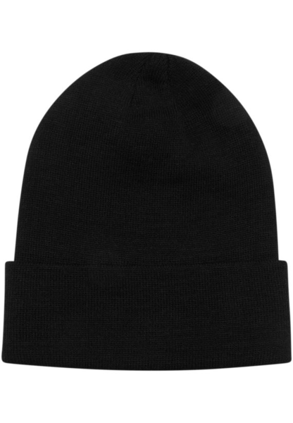 Synthetic Leatherpatch Long Beanie heatherbrown one size - black