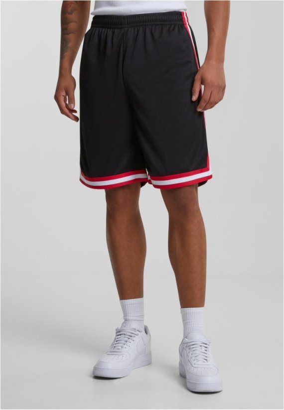 Stripes Mesh Shorts blkredwht XL - blkredwht