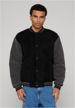 Teddy College Jacket darktaupe L - black