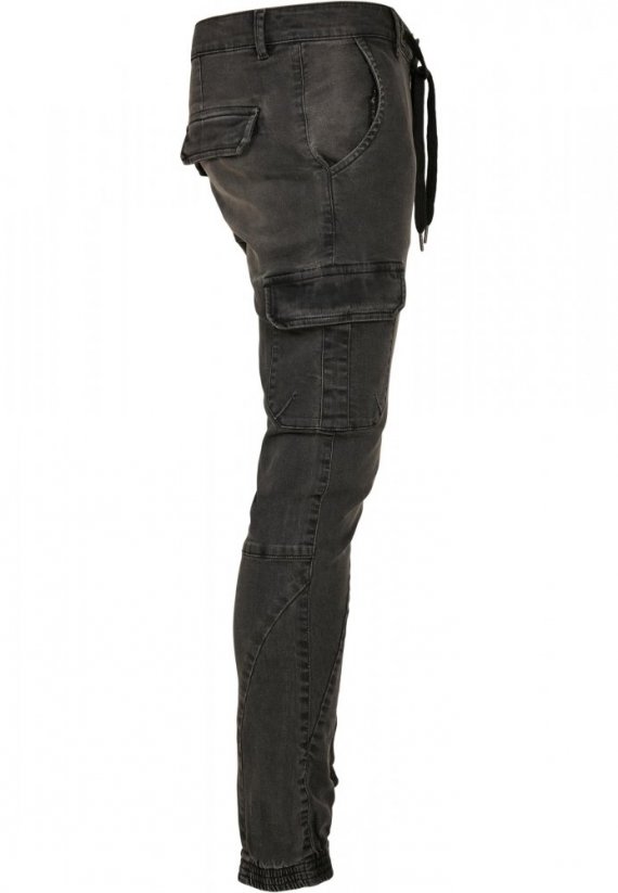 Spodnie Urban Classics Denim Cargo Jogging Pants - real black washed