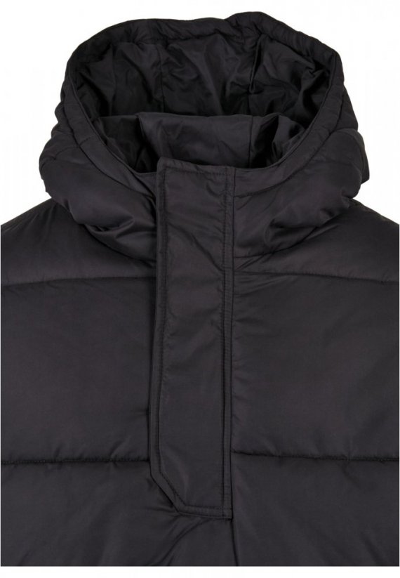 Pánska zimná bunda Urban Classics Hooded Cropped Pull Over - čierna