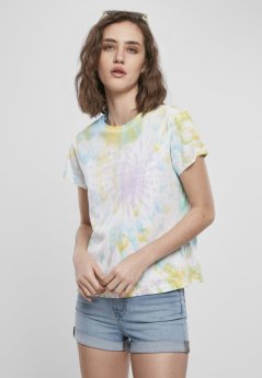 Ladies Tie Dye Boyfriend Tee - pastel