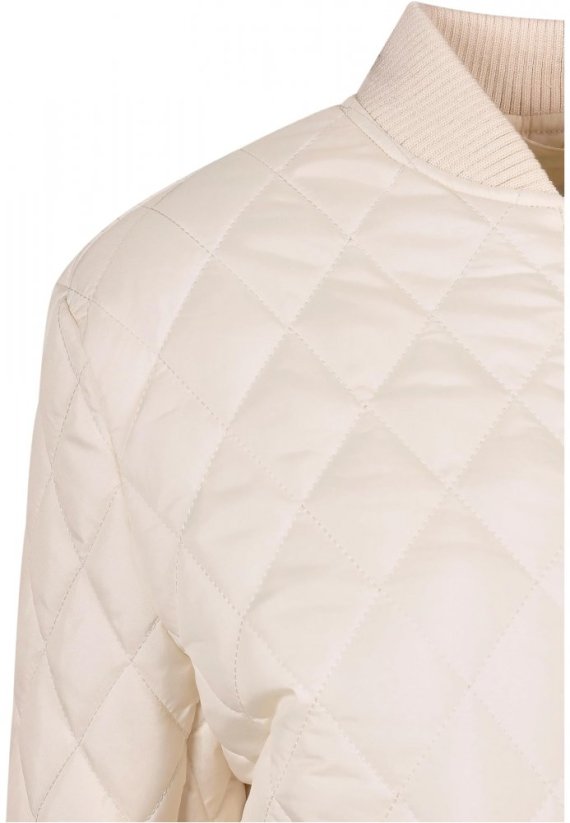 Ladies Diamond Quilt Nylon Jacket - whitesand