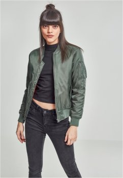 Ladies Basic Bomber Jacket  - olive